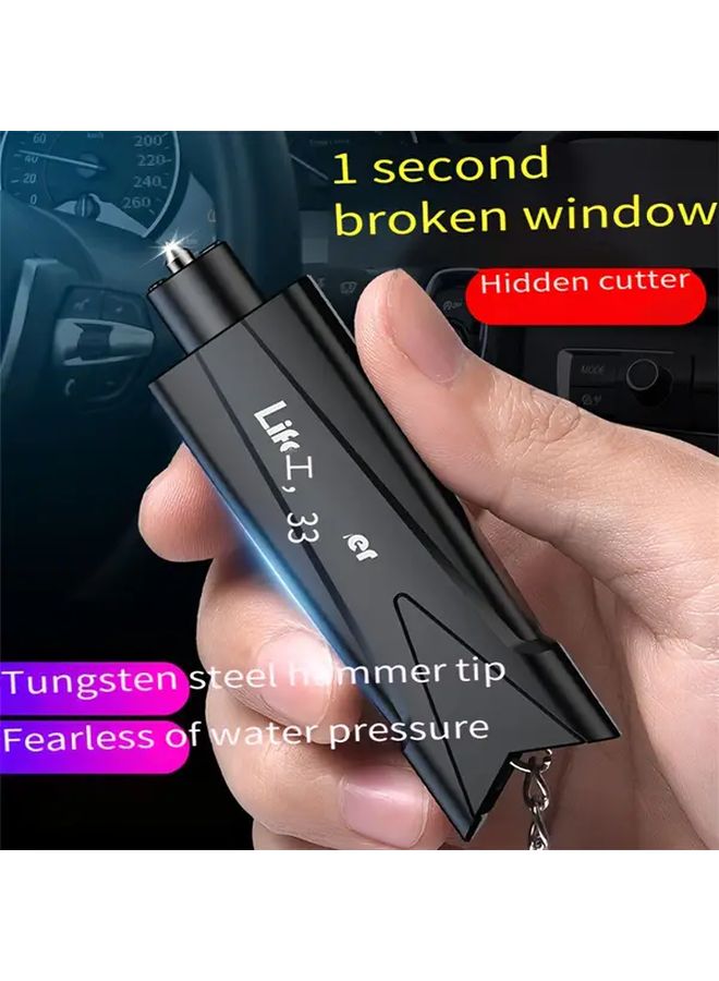 Black Portable Car Safety Hammer Window Breaker Seatbelt Cutter Emergency Tool - Image 4
